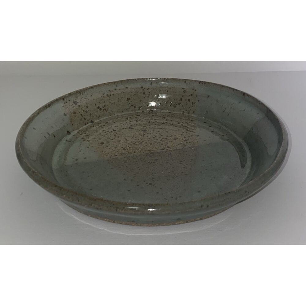 Handmade Beige-Blue Pottery Plate/Bowl Diameter: 8.5”